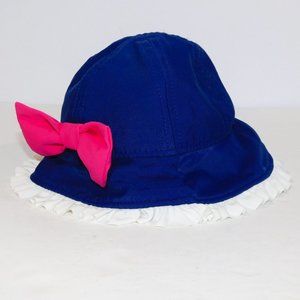 Koala Kids Blue Pink Bow Bucket Hat 0-3 Months